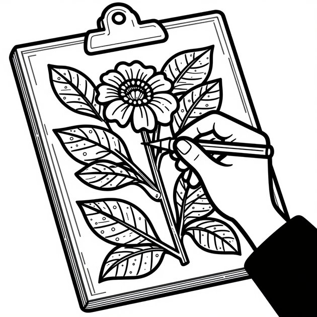 Lily Plate - Free printable coloring page