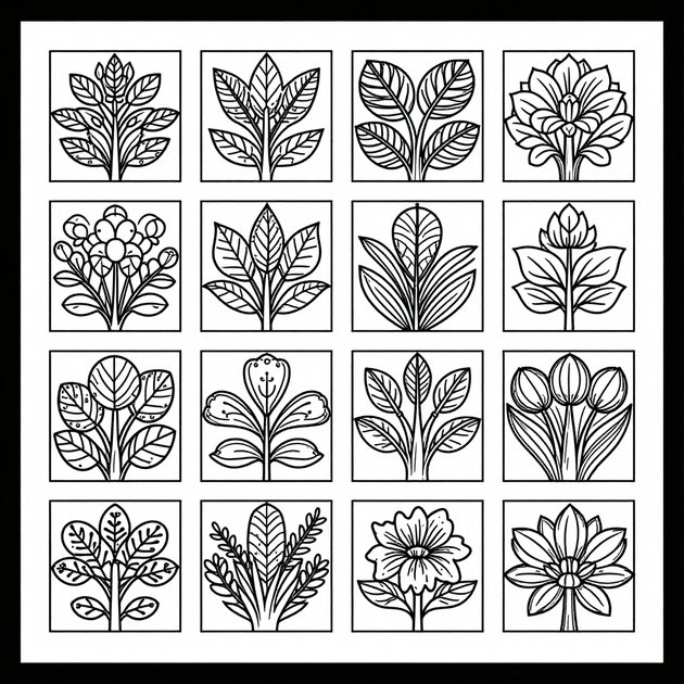 Vine Study - Free printable coloring page