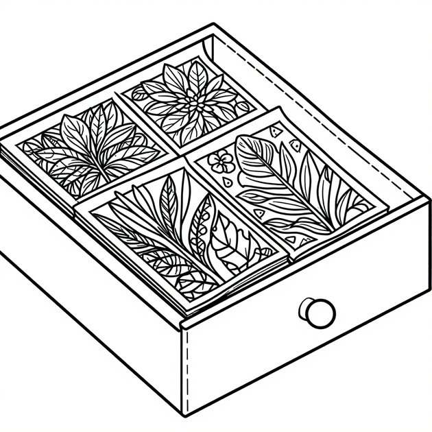 Botanical Grid - Free printable coloring page