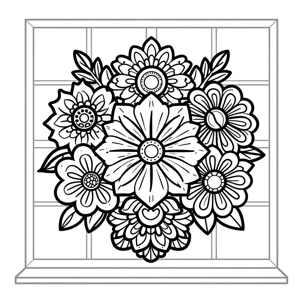 Dried Arrangement - free printable coloring page