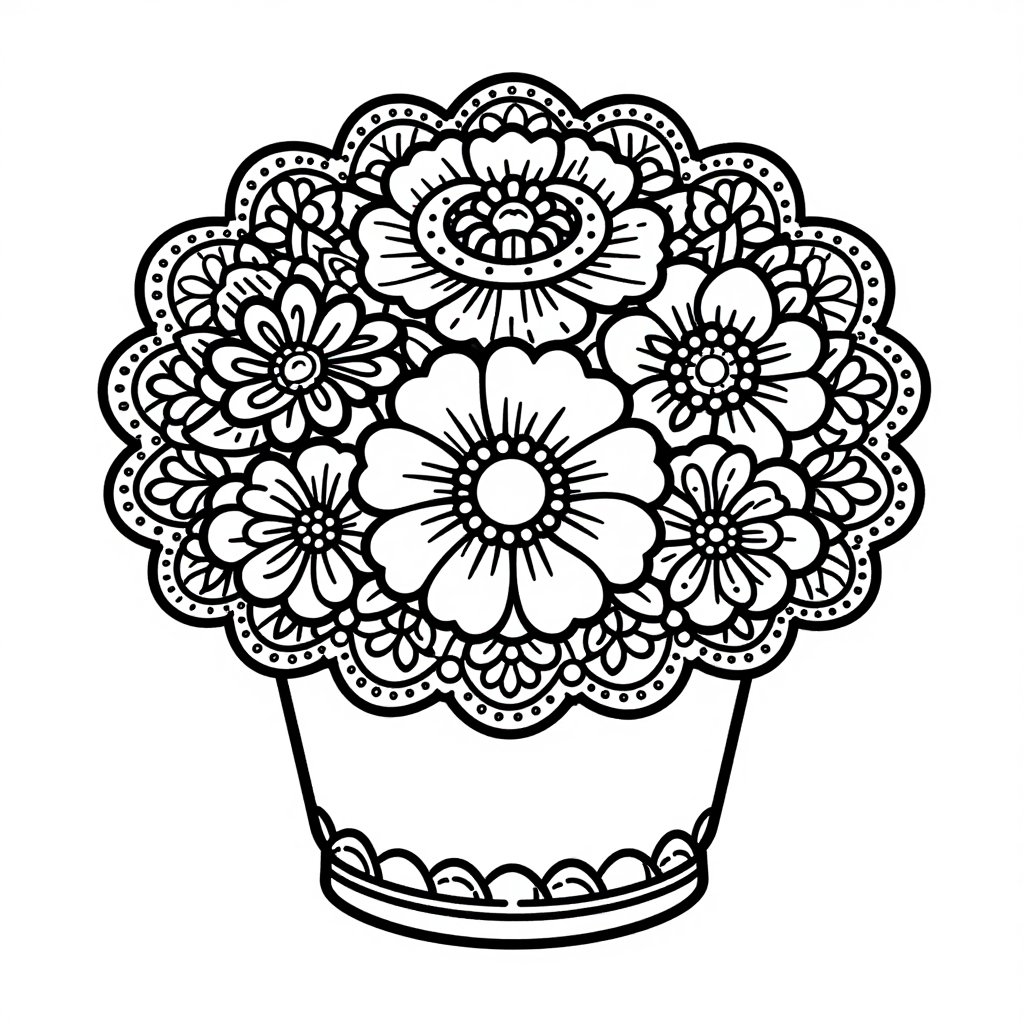 Herb Bouquet - free printable coloring page