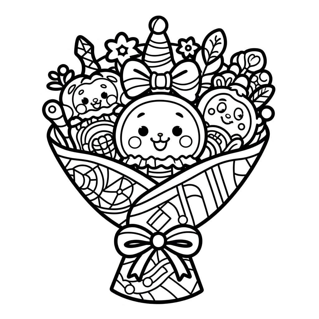 Floral Crown - free printable coloring page