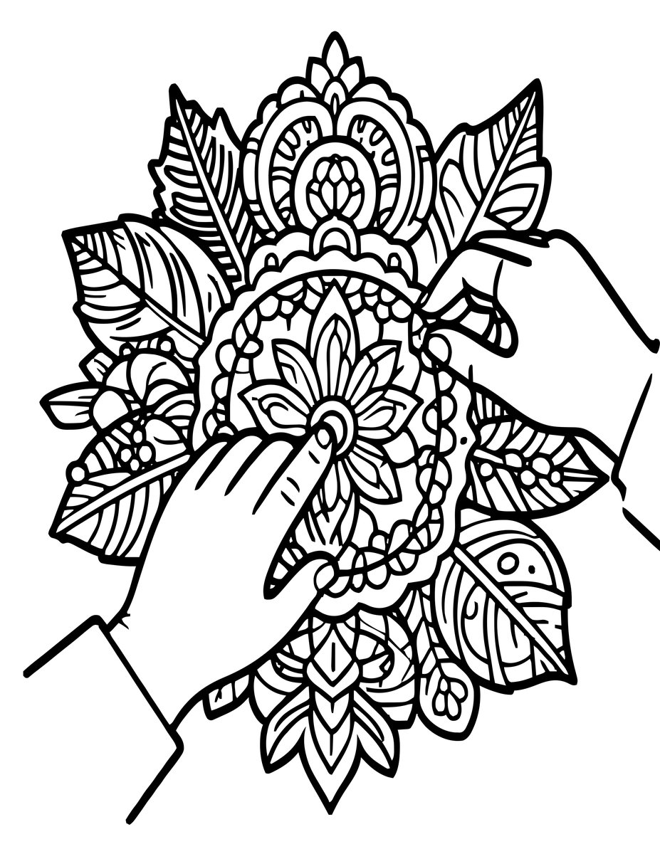 Florist at Work - free printable coloring page