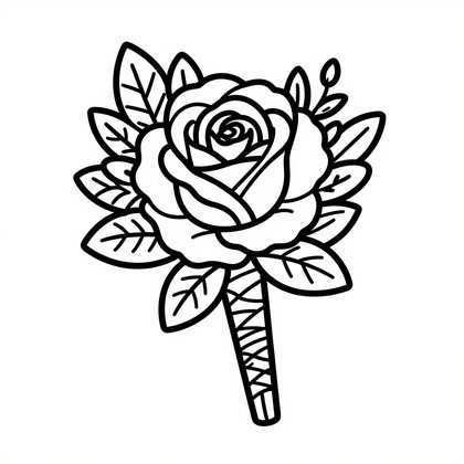 Peony Arrangement - Free printable coloring page