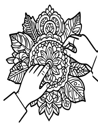 Florist at Work - Free printable coloring page