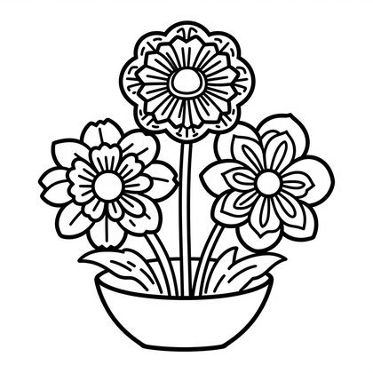 Ikebana Arrangement - Free printable coloring page