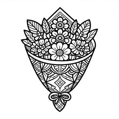 Market Bouquet - Free printable coloring page