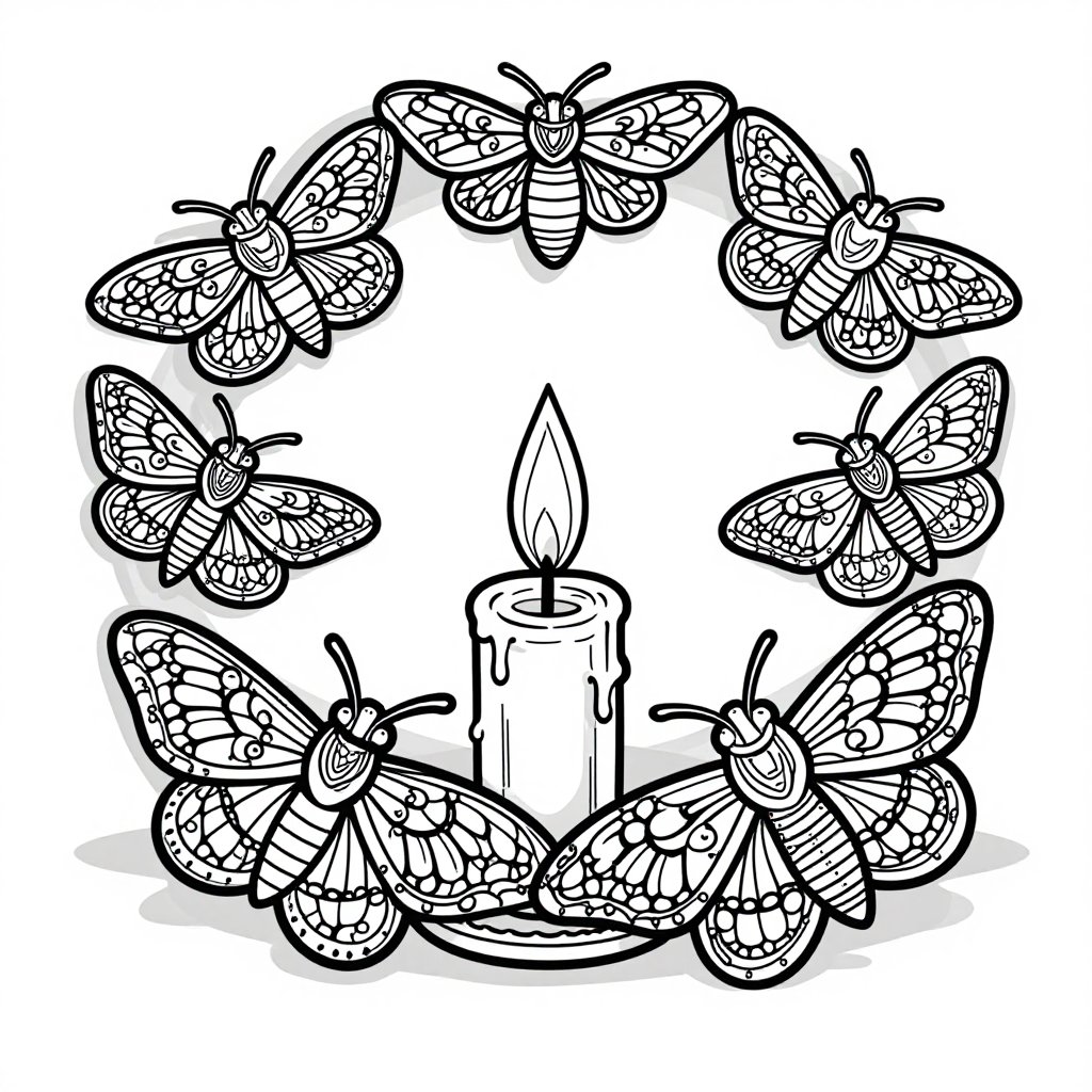 Moth Symmetry - free printable coloring page