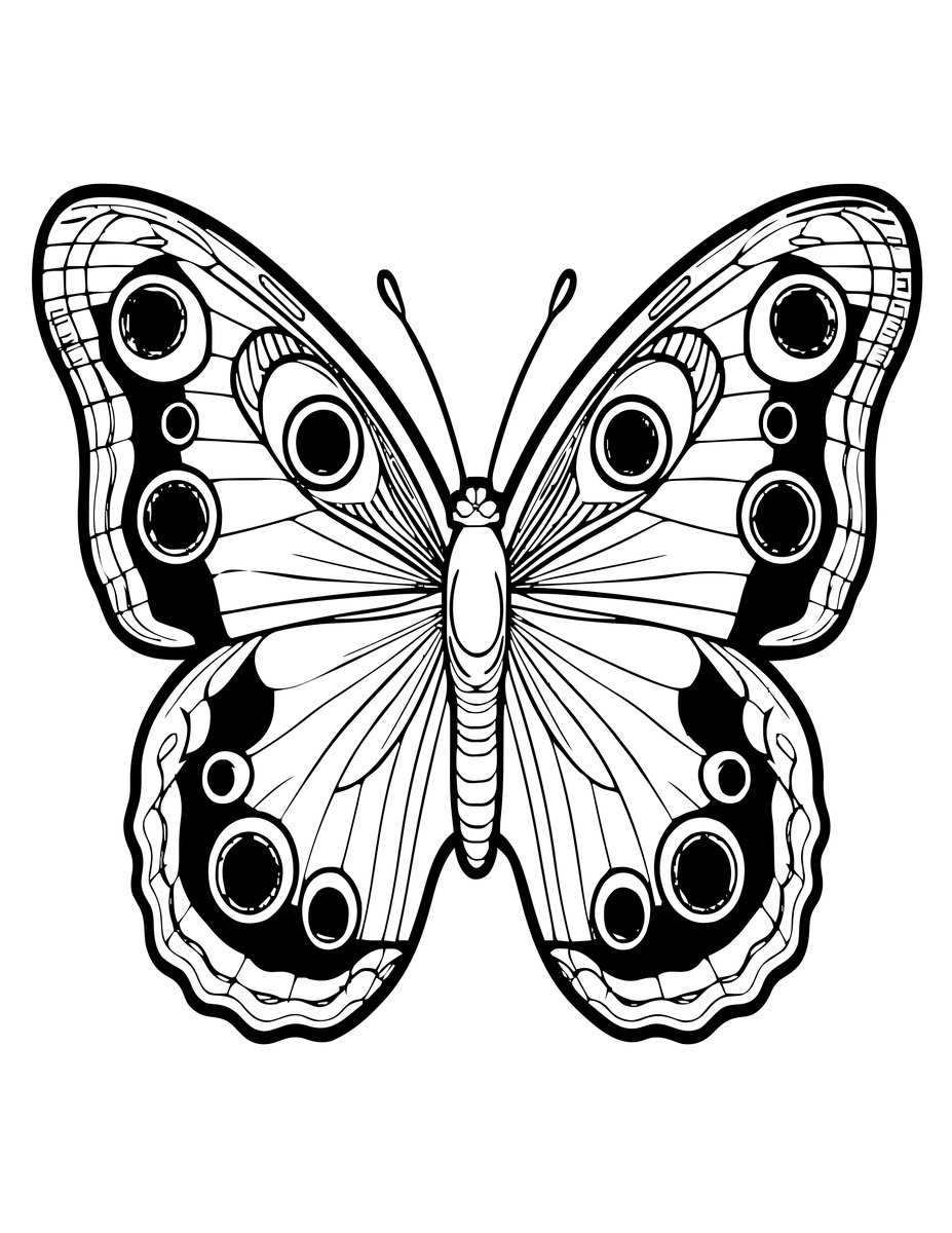 Buckeye Butterfly - free printable coloring page