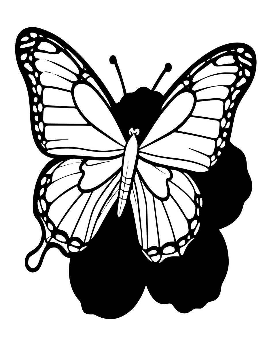 Cloudless Sulphur - free printable coloring page