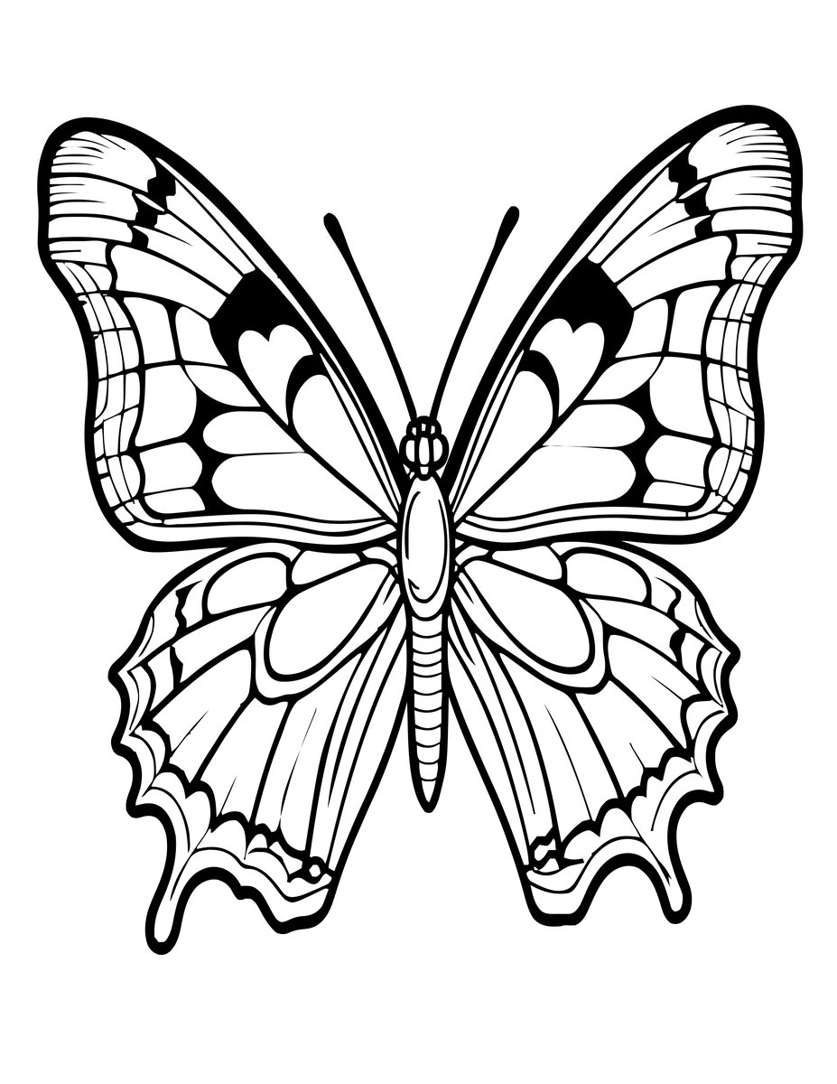 Comma Butterfly - free printable coloring page