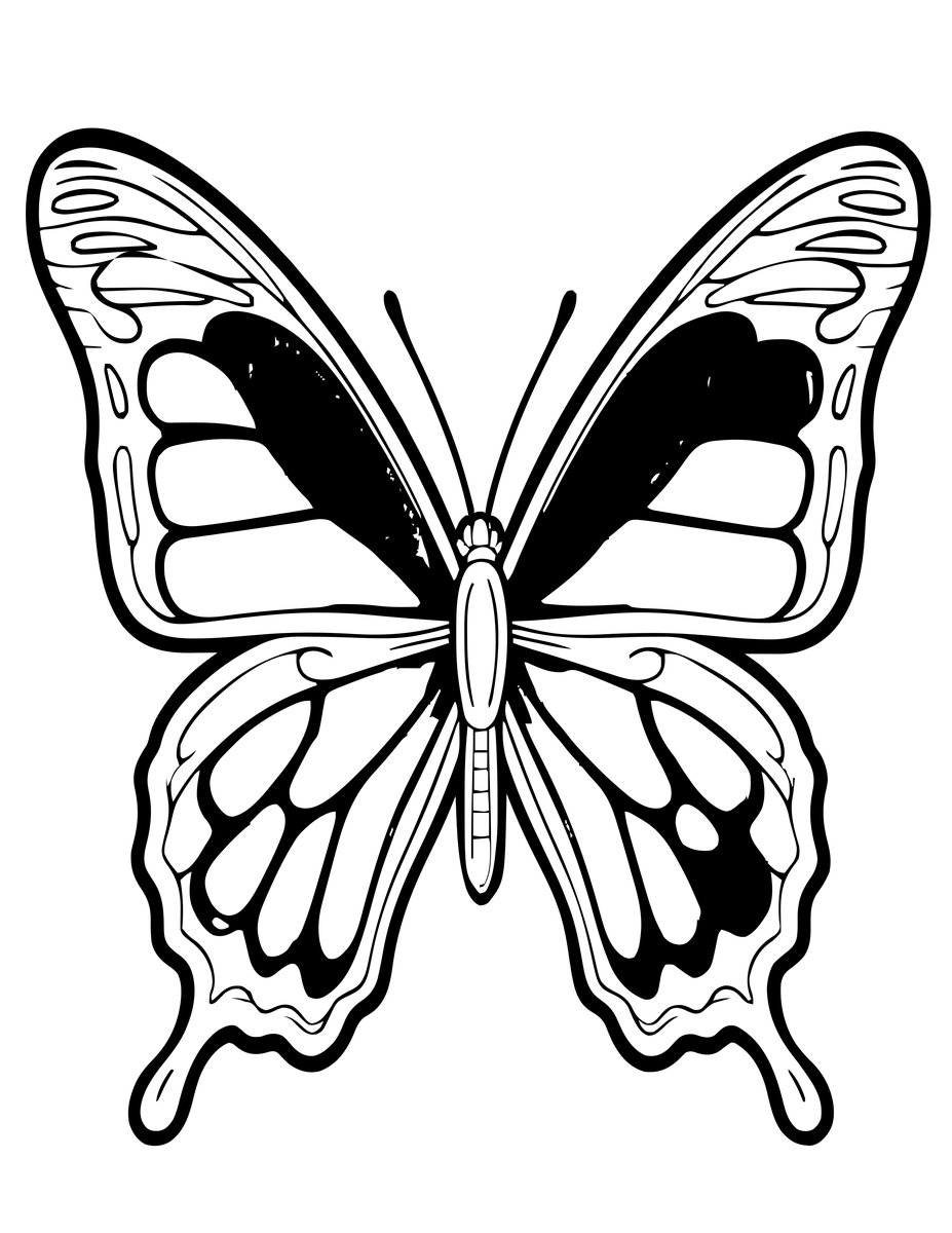 Malachite Butterfly - free printable coloring page