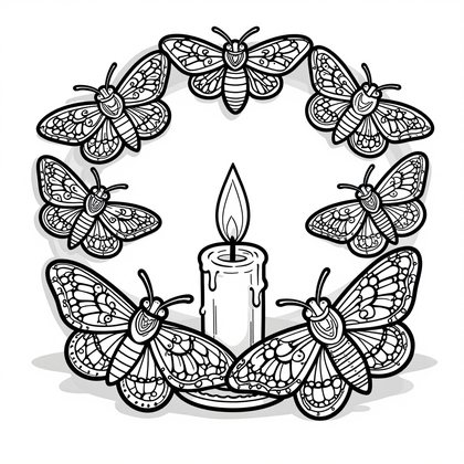 Moth Symmetry - Free printable coloring page