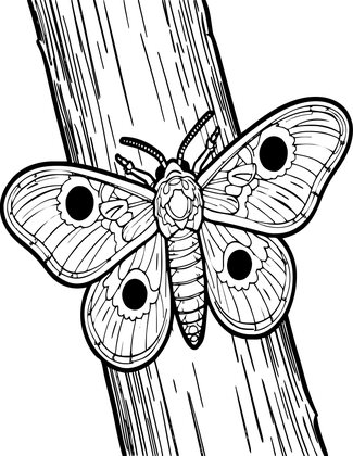 Polyphemus Moth - Free printable coloring page