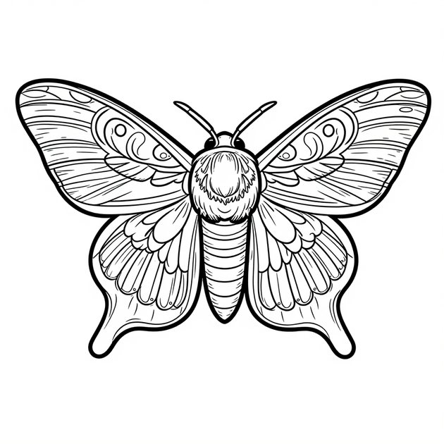 Luna Moth - Free printable coloring page