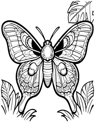 Sunset Moth - Free printable coloring page
