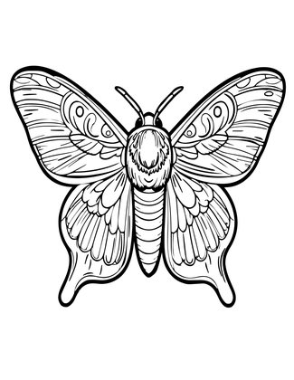 Emperor Moth - Free printable coloring page
