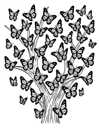 Butterfly Migration - Free printable coloring page