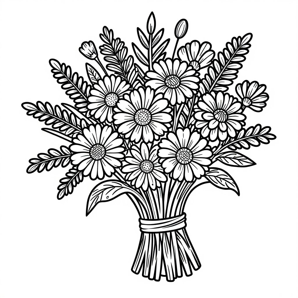 Salve and Petals - free printable coloring page