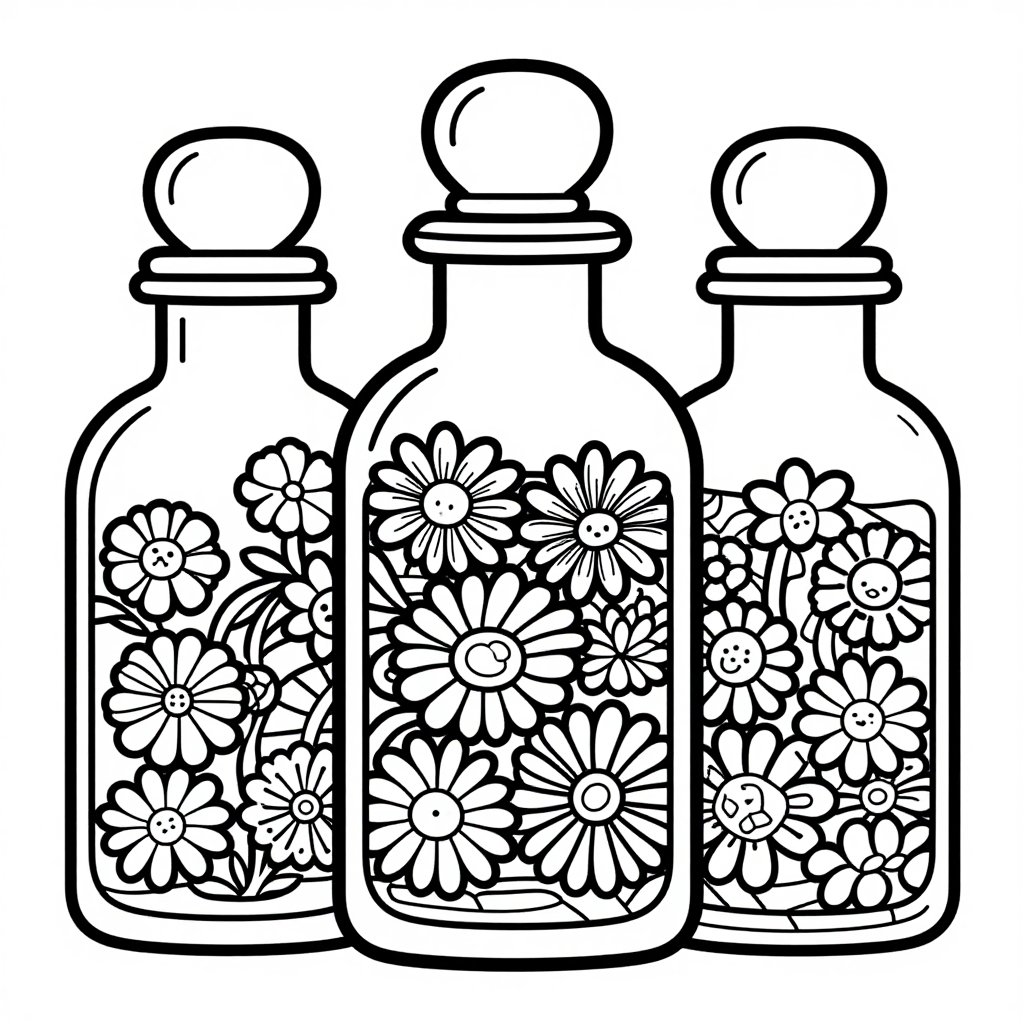 Chamomile Wreath - free printable coloring page