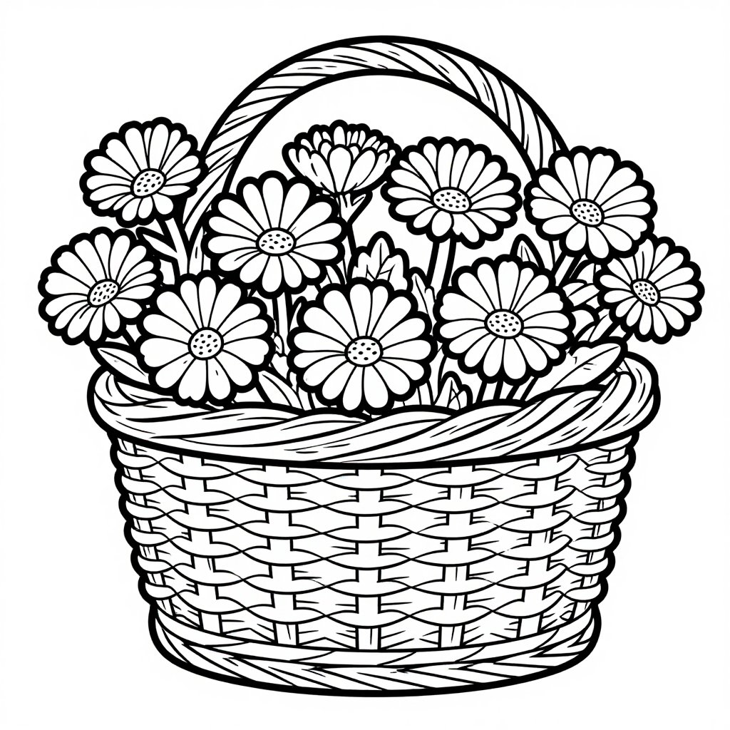 Pressed Flower Art - free printable coloring page