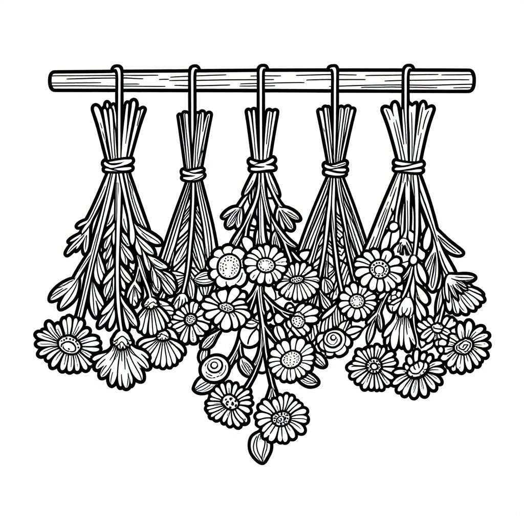 Calendula Border - free printable coloring page