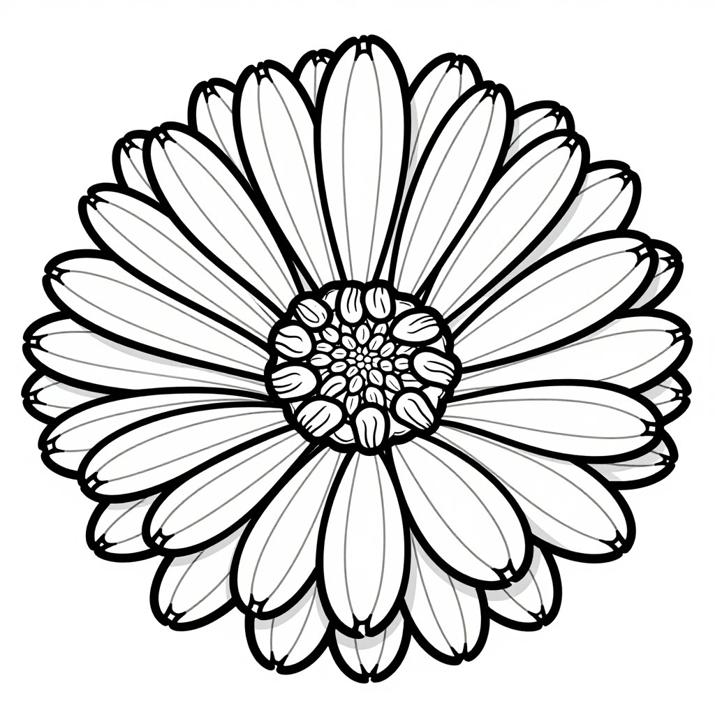 Chamomile Close-Up - free printable coloring page