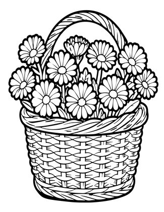 Harvest Basket - Free printable coloring page