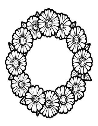 Flower Crown - Free printable coloring page