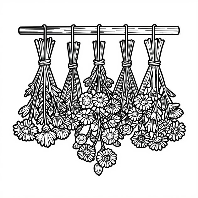 Calendula Border - Free printable coloring page