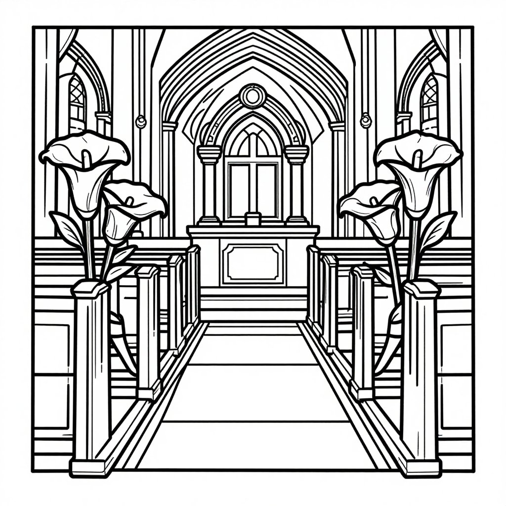 Yellow Calla Lily - free printable coloring page