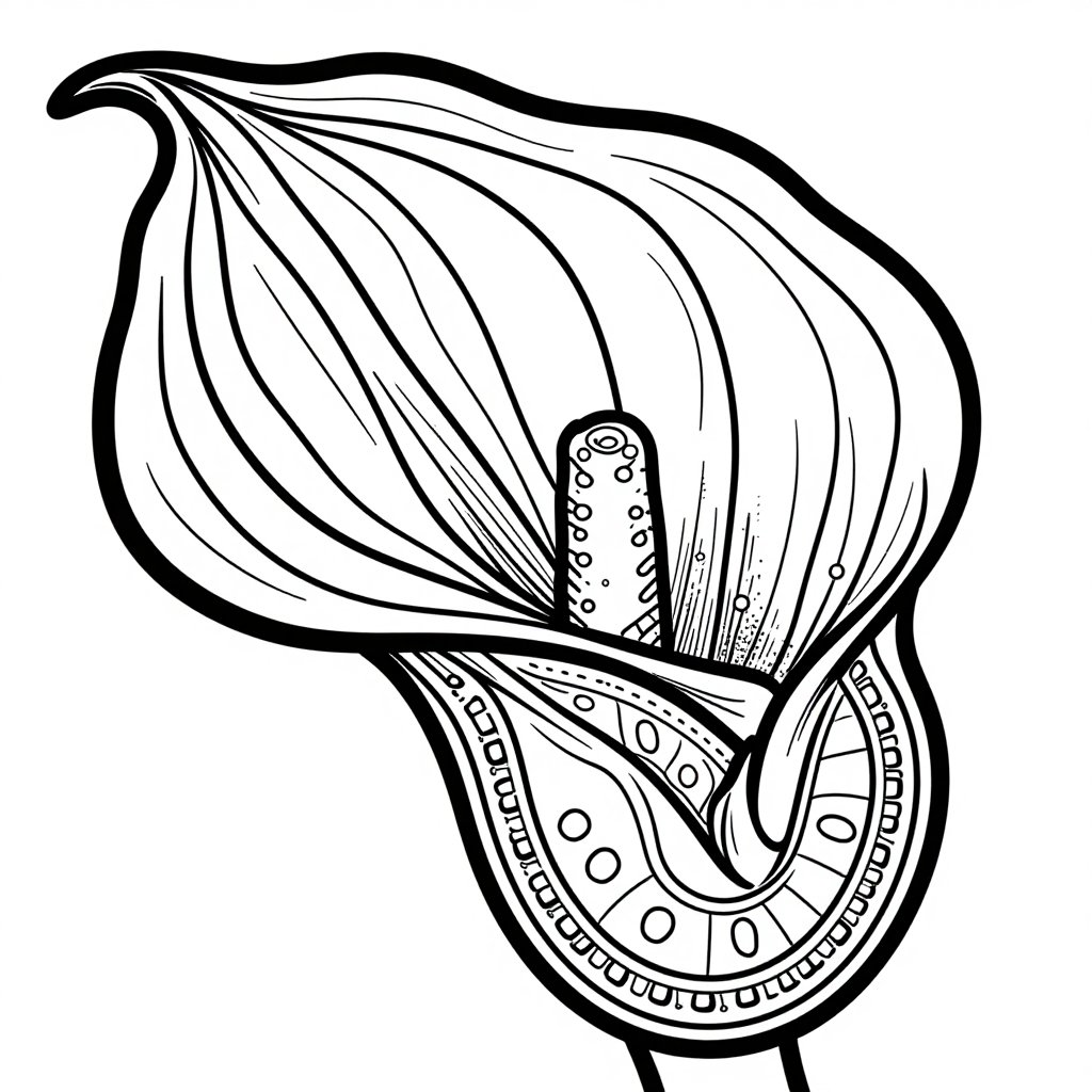 Calla Lily at Sunset - free printable coloring page