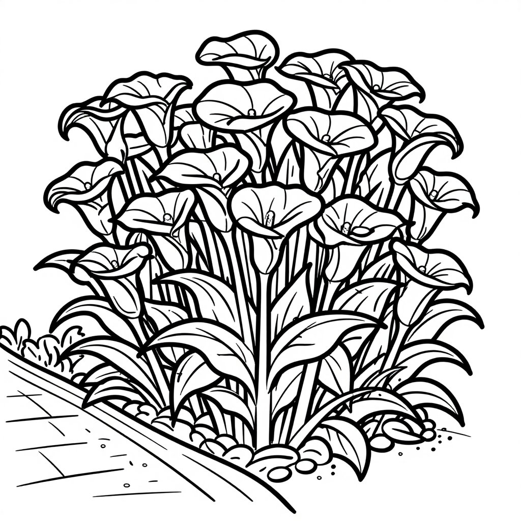Calla Lily Close-Up - free printable coloring page