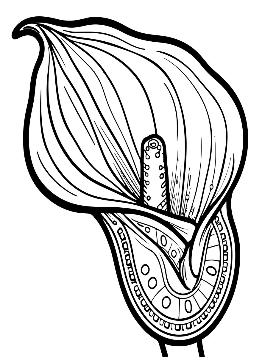 Calla Lily Botanical - free printable coloring page