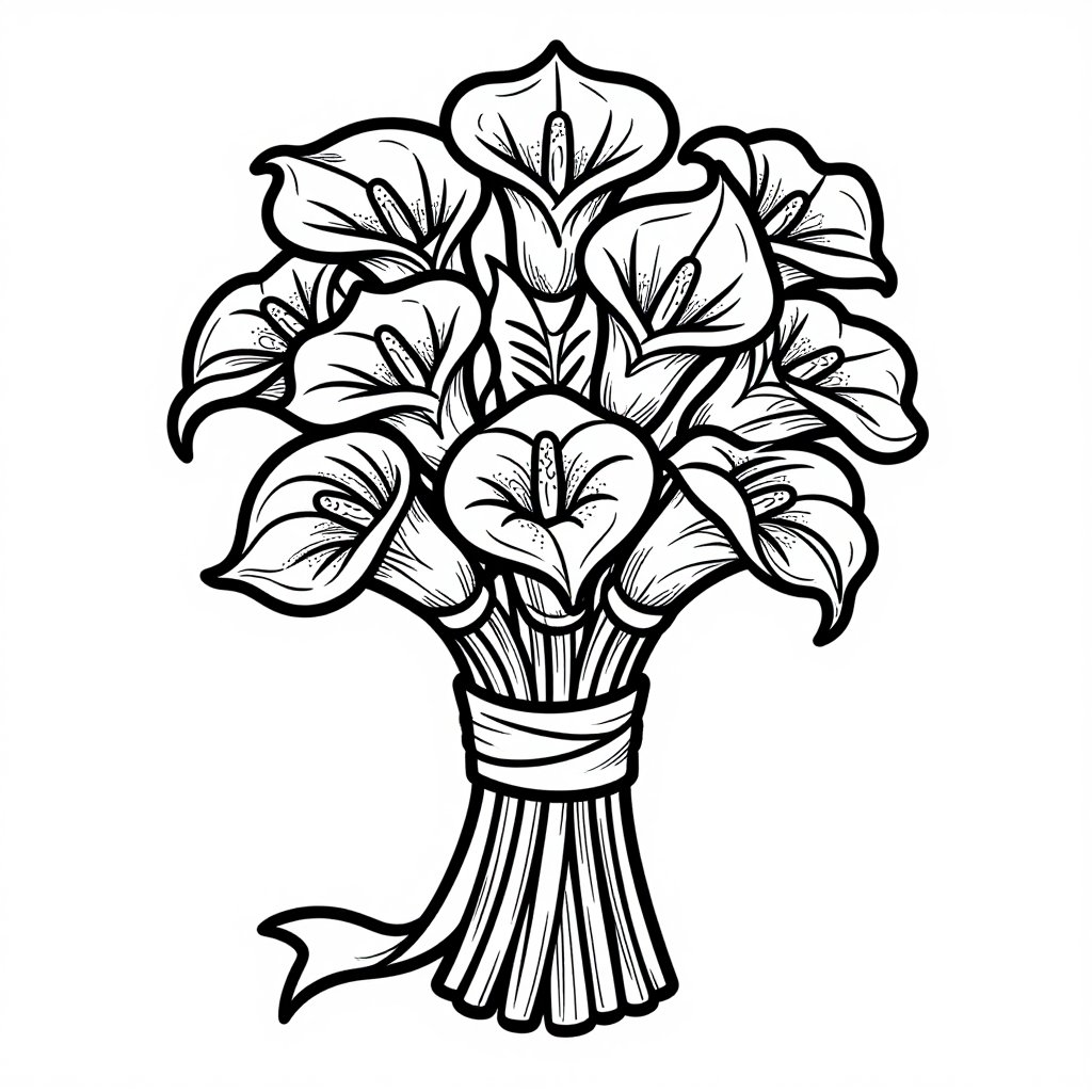 Pink Calla Lily - free printable coloring page