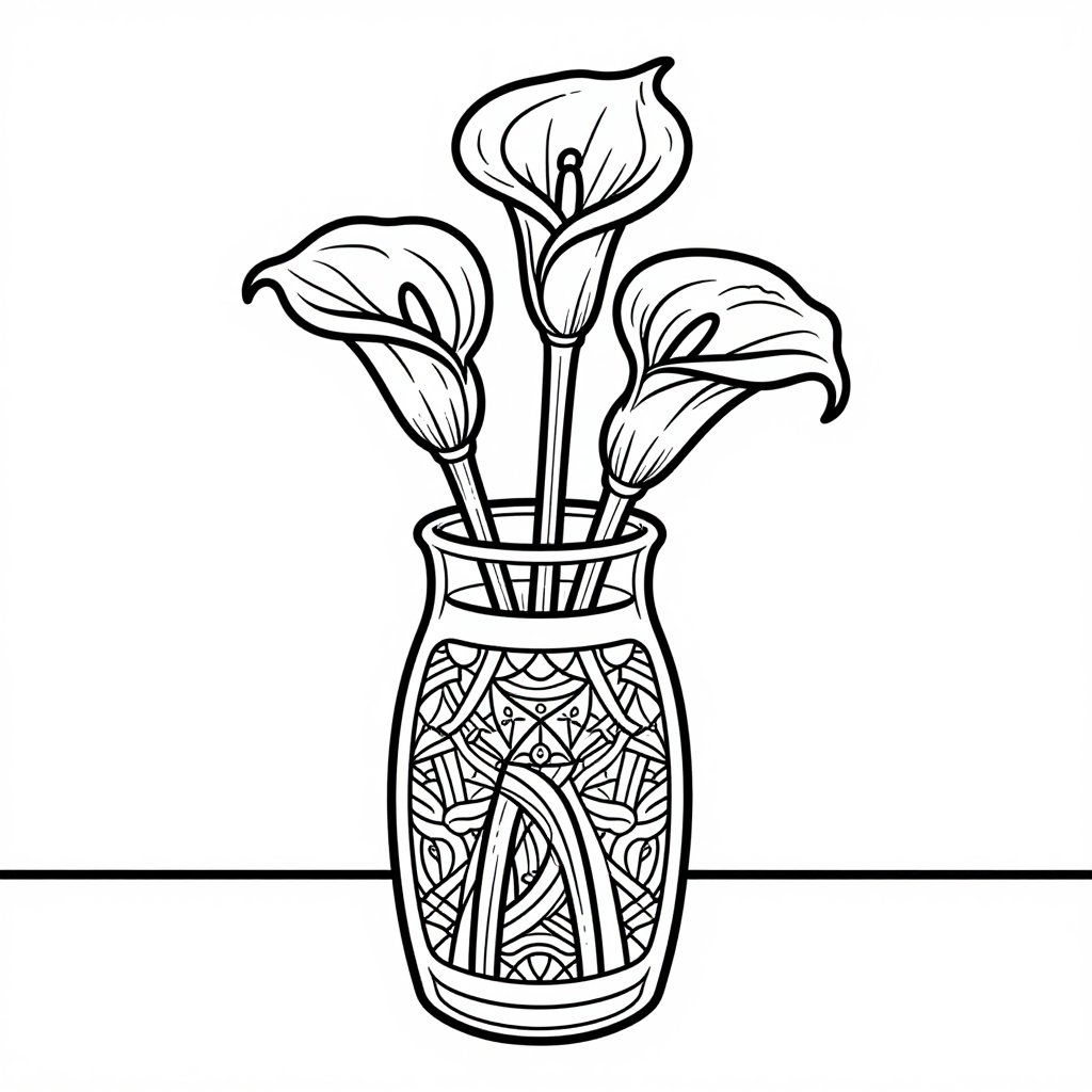 Calla Lily Garden - free printable coloring page
