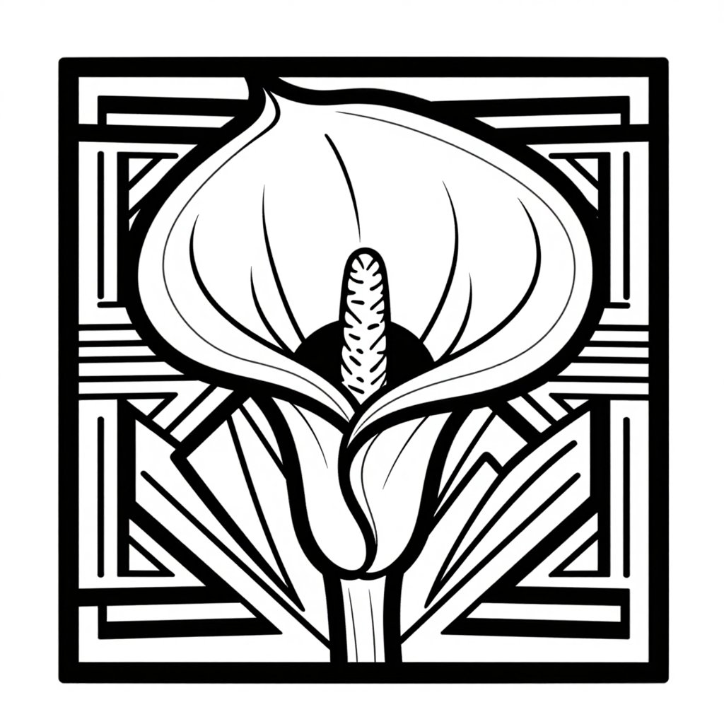 Purple Calla Lily - free printable coloring page