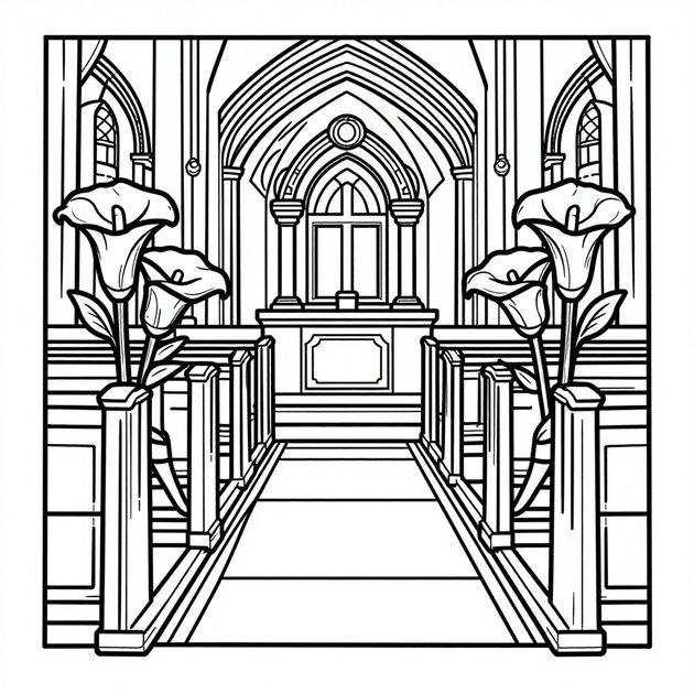 Yellow Calla Lily - Free printable coloring page