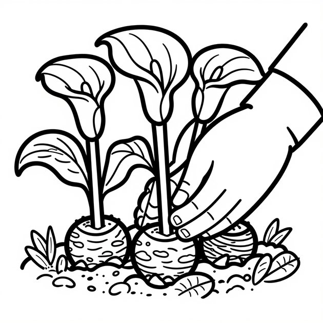 Black Calla Lily - Free printable coloring page