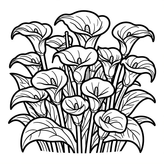 Calla Lily Spotted - Free printable coloring page