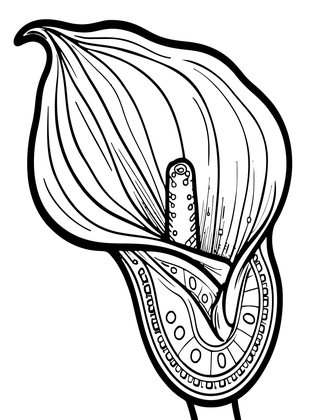 Calla Lily Botanical - Free printable coloring page