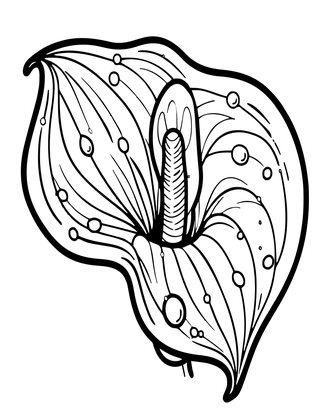 Calla Lily Dew - Free printable coloring page