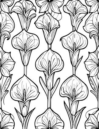 Calla Lily Pattern - Free printable coloring page