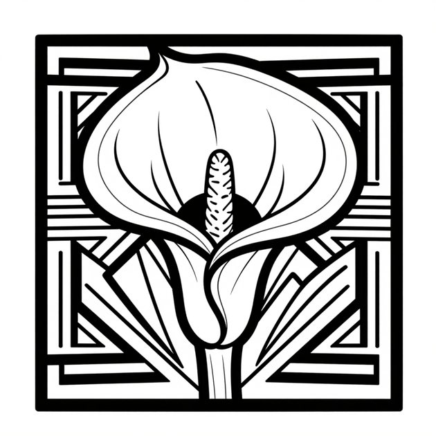 Purple Calla Lily - Free printable coloring page