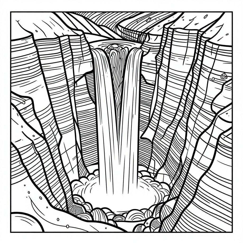 Canyon Sunrise - free printable coloring page