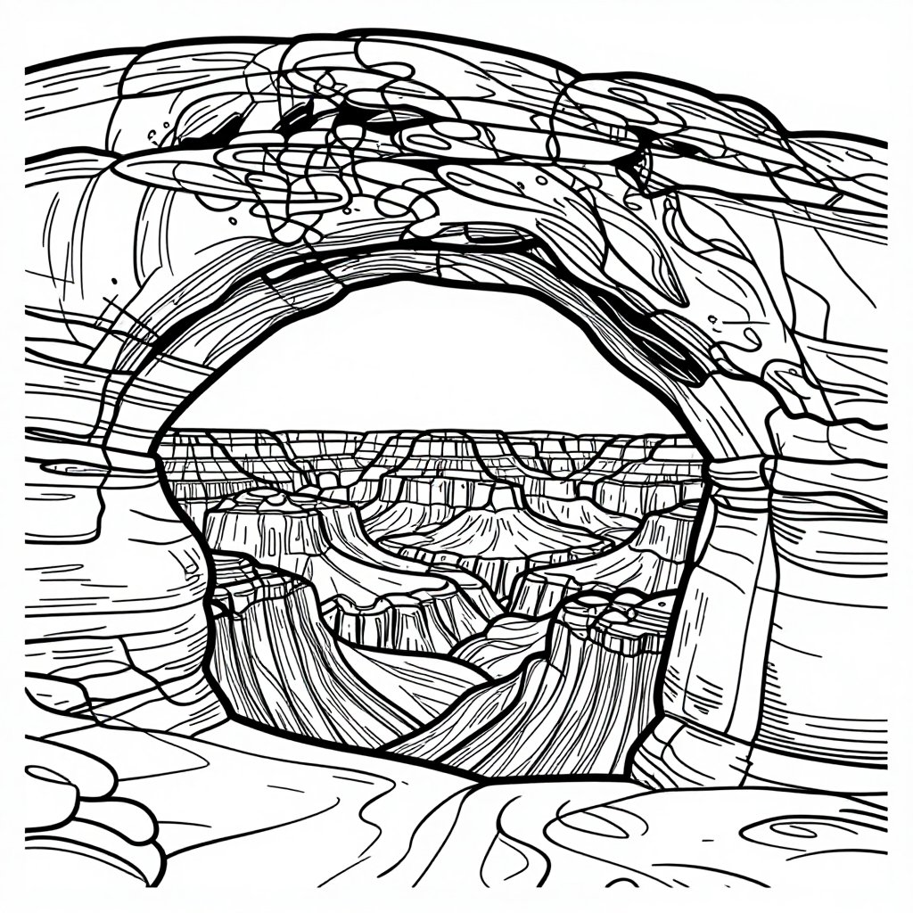 Zion Narrows - free printable coloring page