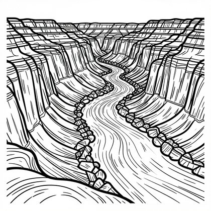 Slot Canyon - Free printable coloring page