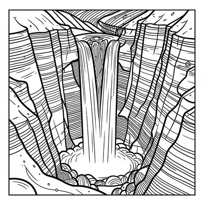 Canyon Sunrise - Free printable coloring page