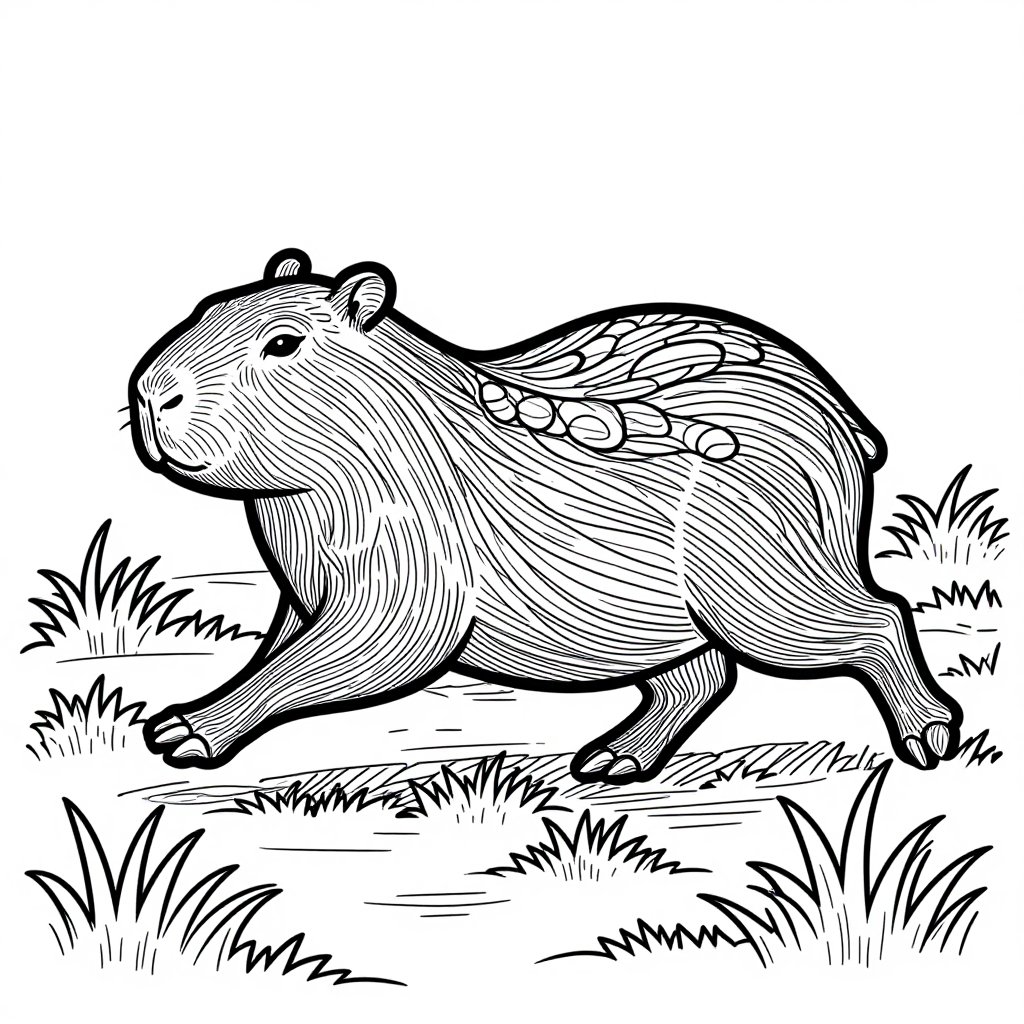 Heron Visitor - free printable coloring page