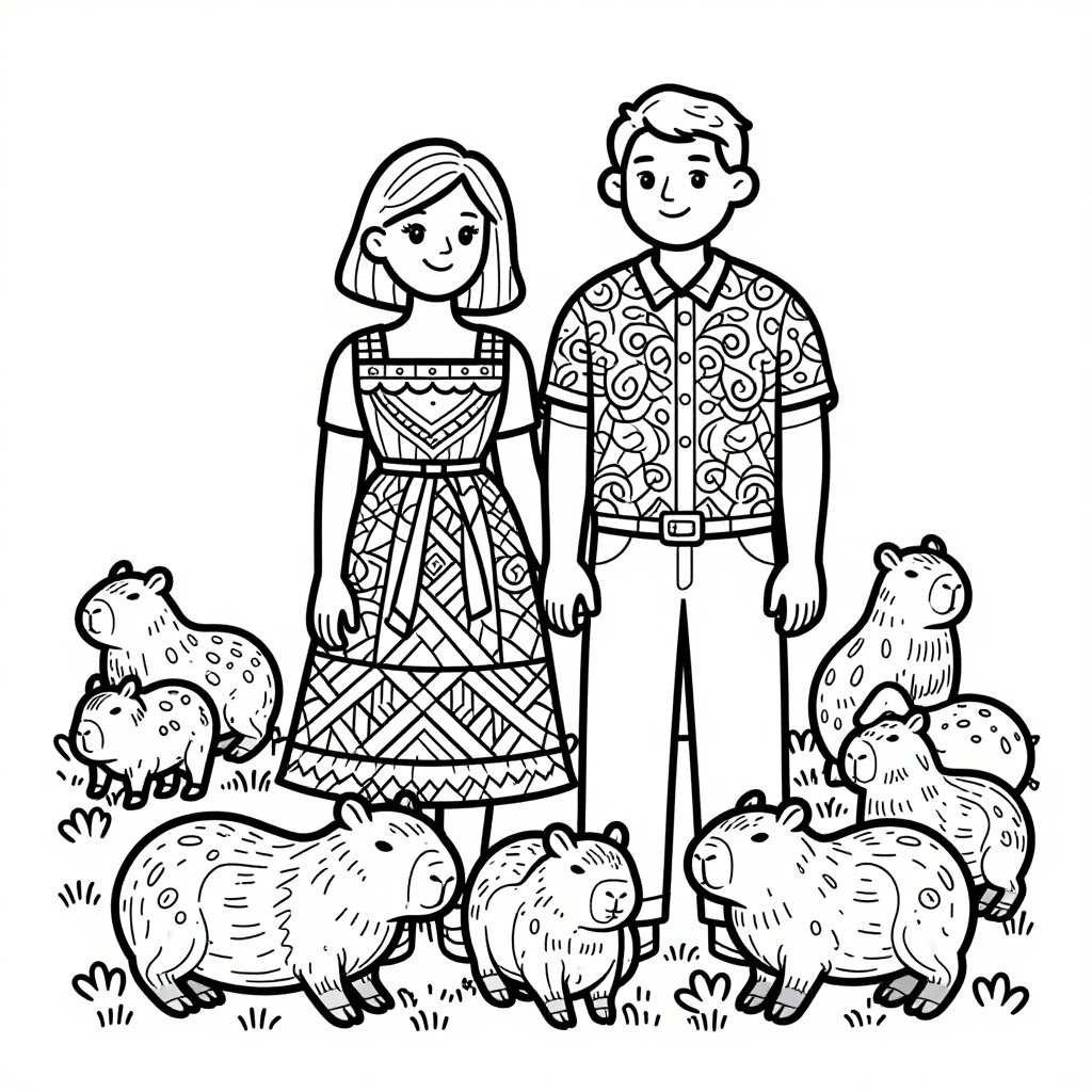 Birds on Back - free printable coloring page